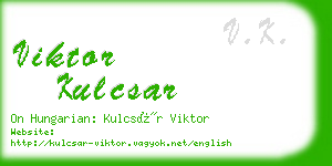 viktor kulcsar business card